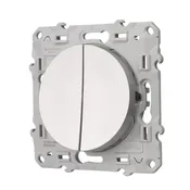 Double poussoir Odace, SCHNEIDER ELECTRIC, 10 A aluminium