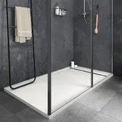 Receveur de douche extraplat, résine, blanc L.160 x l.80 cm, Neo