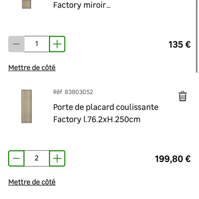 Portes coulissantes de placard