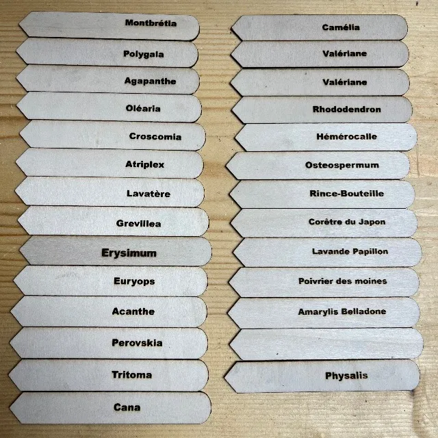 Pour se rappeler du nom des plantes aux jardin…