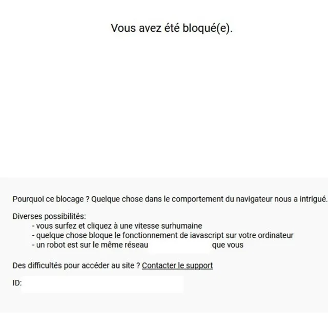Blocage du site de la communauté