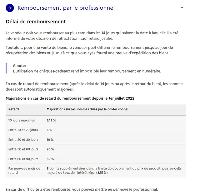 REMBOURSEMENT TOUJOURS PAS EFFECTUE DEPUIS LE 7 DECEMBRE