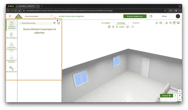 Outils de conception - Cuisine 3D