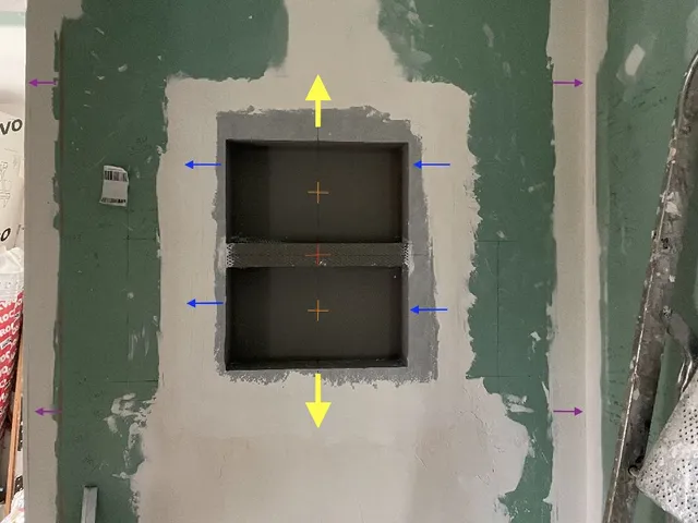 Calepinage pour une niche à carreler