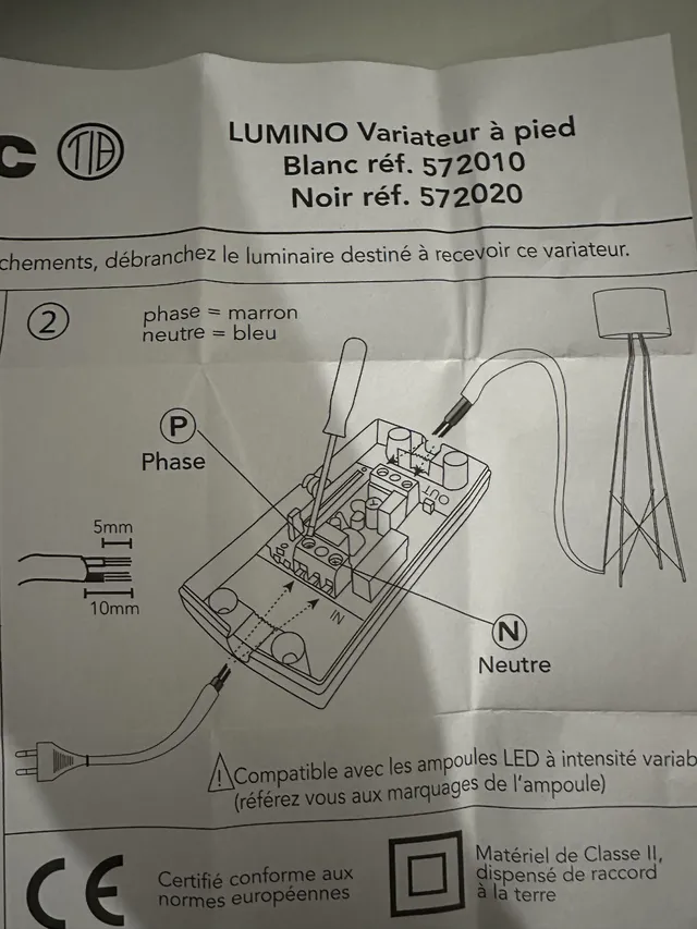 Branchement variateur de lumière - 2