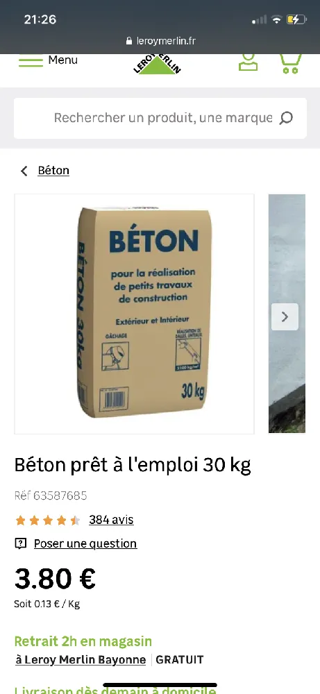 Béton pret à l’emploi