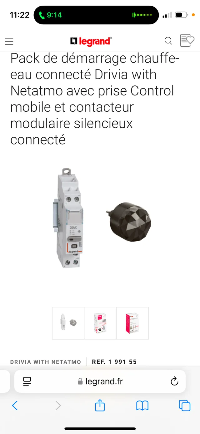 Disponibilité pack de démarrage simplifiée chauffe eau Legrand